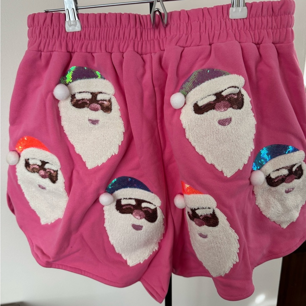 QUEEN OF SPARKLES Hot Pink Medium Skin Santa Short Size Large NEW - Picture 3 of 4